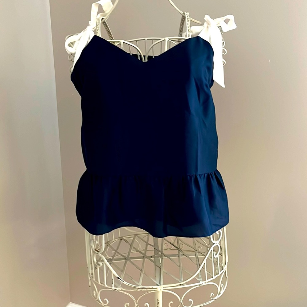 J. Crew Rich Navy Tank - excellent condition